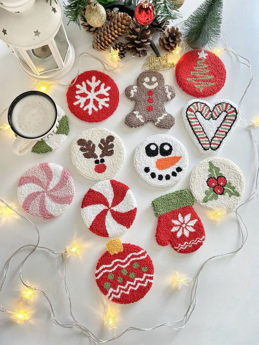 Decorazioni natalizie in Punch Needle